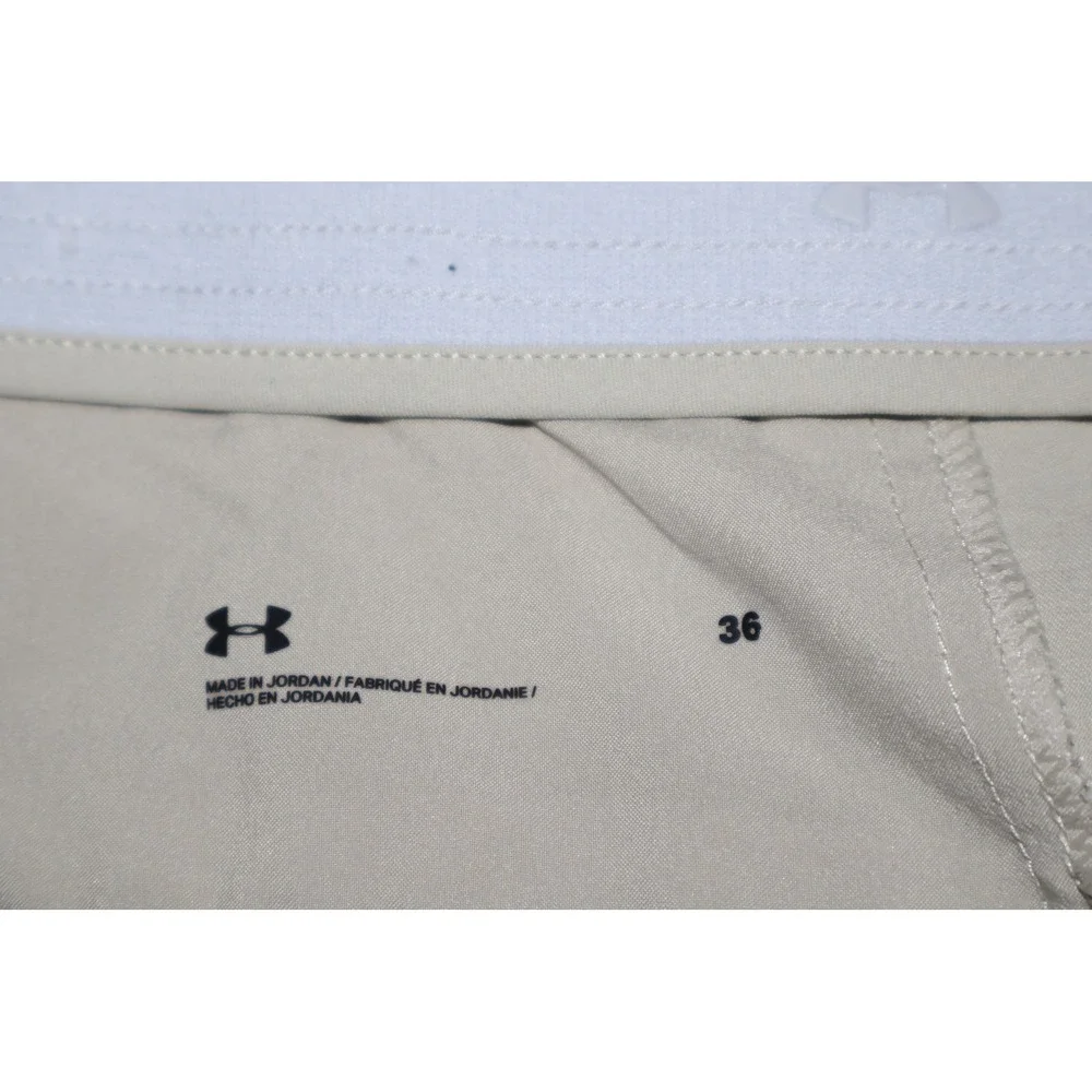 Under Armour Golf Shorts Mens 36 Tan Performance Flat Polyester Blend **